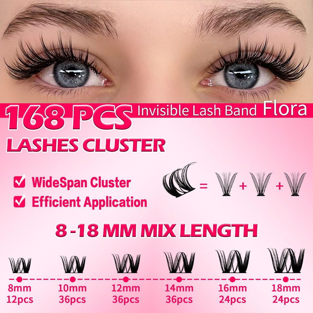 RITALASH Flora Hybrid Volume Wispy Cluster Lashes packaging