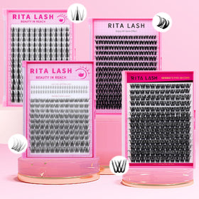 RITALASH Flora Hybrid Volume Wispy Cluster Lashes showing lash band