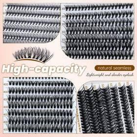 RITALASH Lash Clusters 640PCS showing application with tweezers