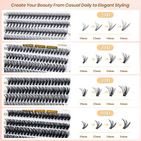 RITALASH Lash Clusters 640PCS with soft PBT fibers