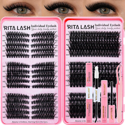RITALASH Lash Clusters Kit with various lash styles