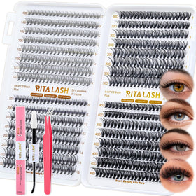 RITALASH Lash Extension Kit 640pcs with lash tweezers and bond