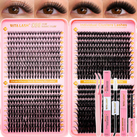 RITALASH Lash Extension Kit containing 800 cluster lashes and accessories