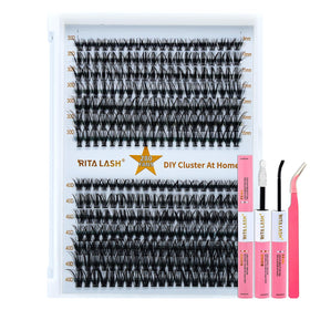RITALASH Lash Extension Kit with mixed length cluster lashes
