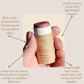 River Organics Blush Multi-Use Stick Dusty Pink swatch on skin