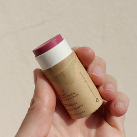 River Organics Cream Blush Stick Bloom Light Pink with other makeup products
