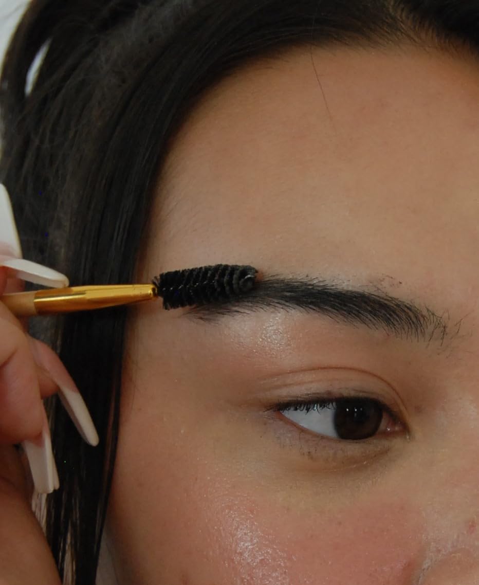 River Organics Dark Brow Wax application on brows