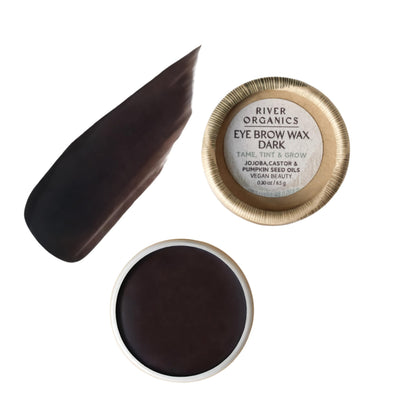 River Organics Dark Brow Wax front view in packaging
