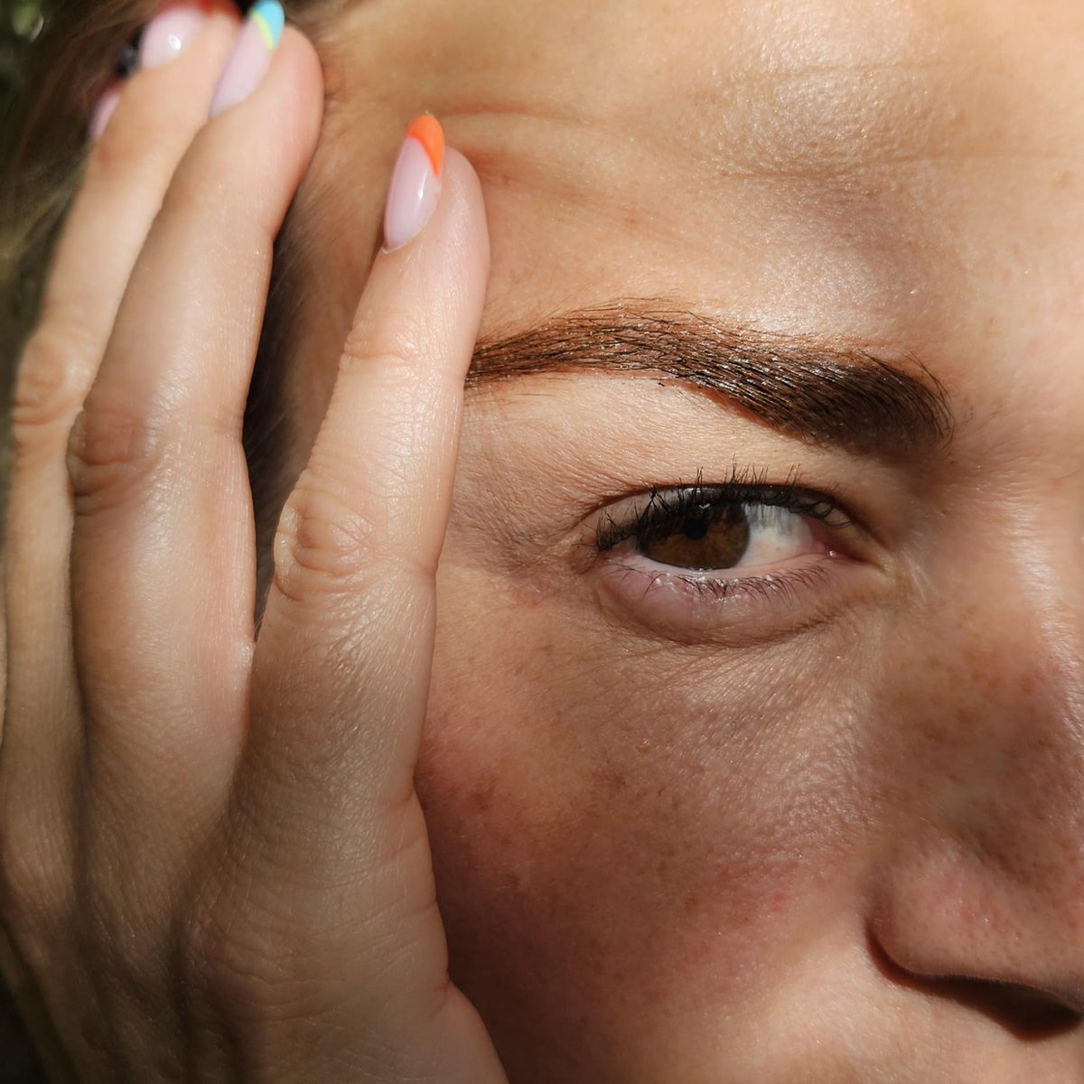 River Organics Dark Brow Wax in use for defined brows