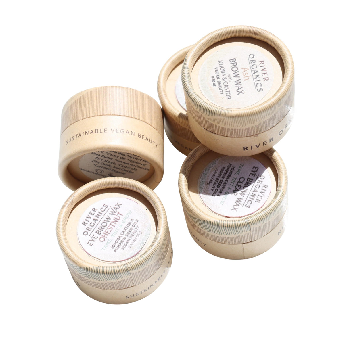 River Organics Dark Brow Wax opened to show product