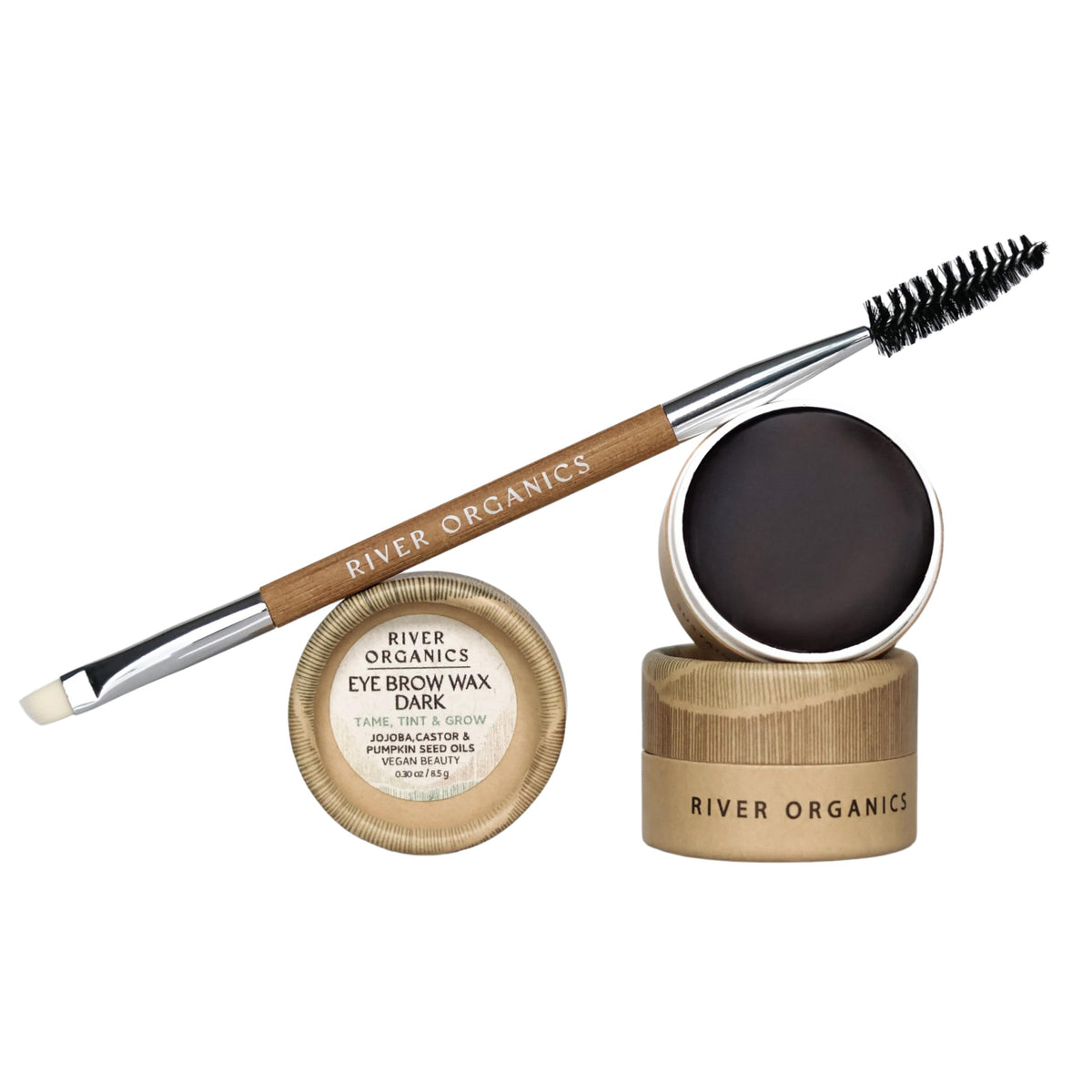 River Organics Dark Brow Wax showing smooth texture