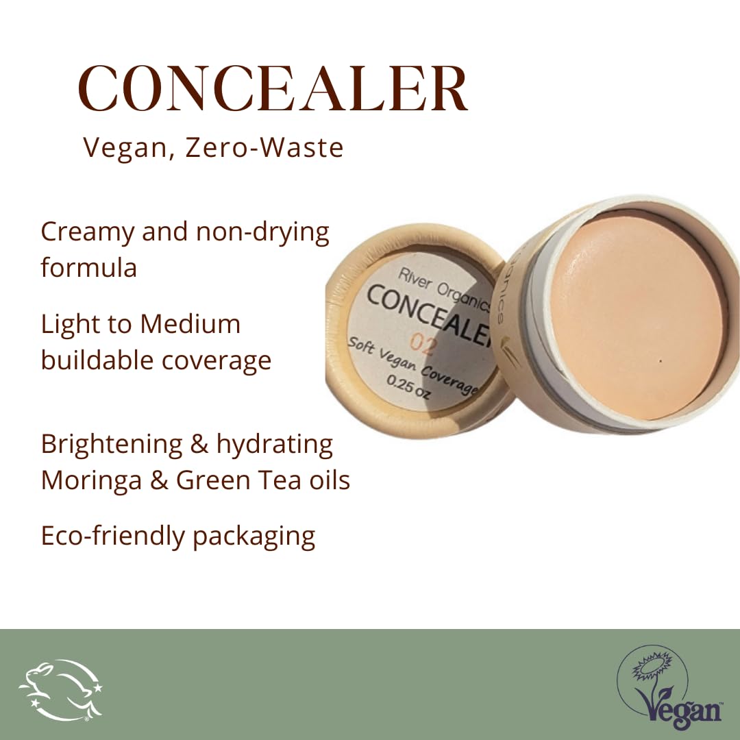 River Organics Zero-Waste Concealer application using a bamboo brush