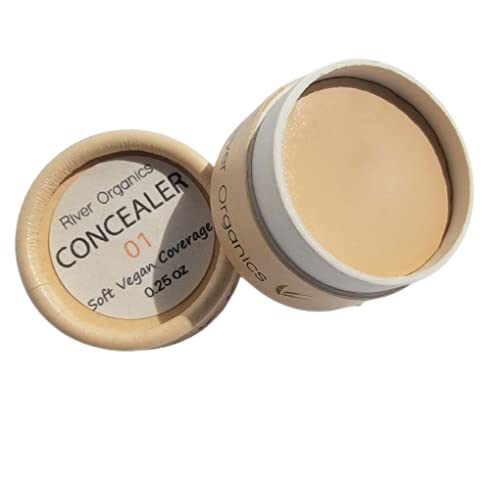 River Organics Zero-Waste Concealer Color 01 front view in paper jar
