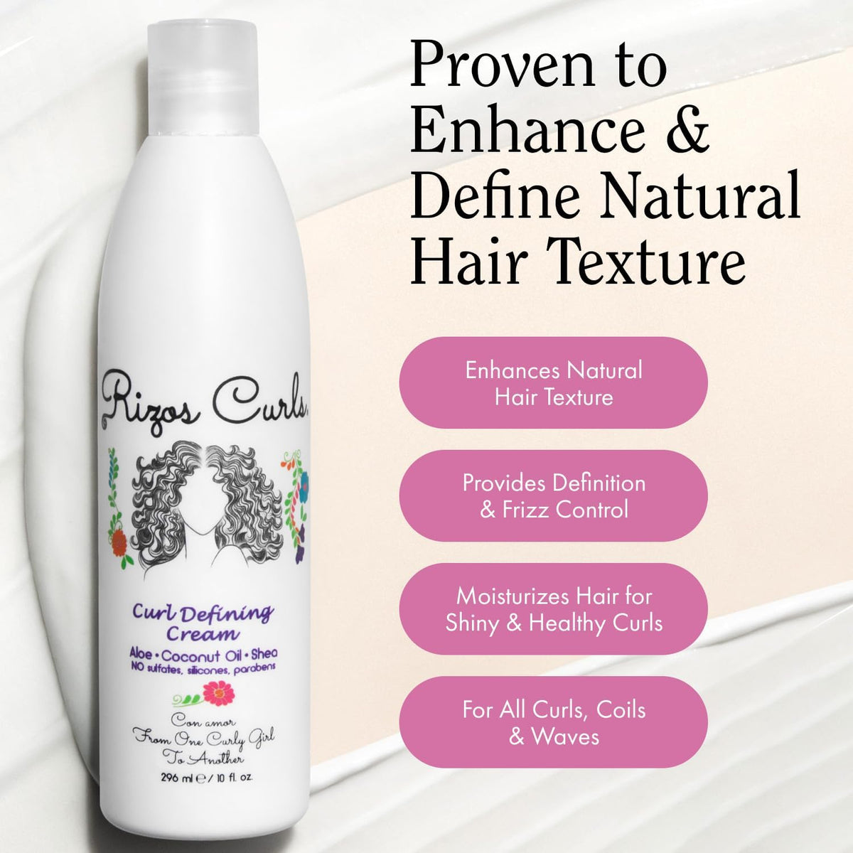 Rizos Curls Curl Defining Cream 330g on a vanity