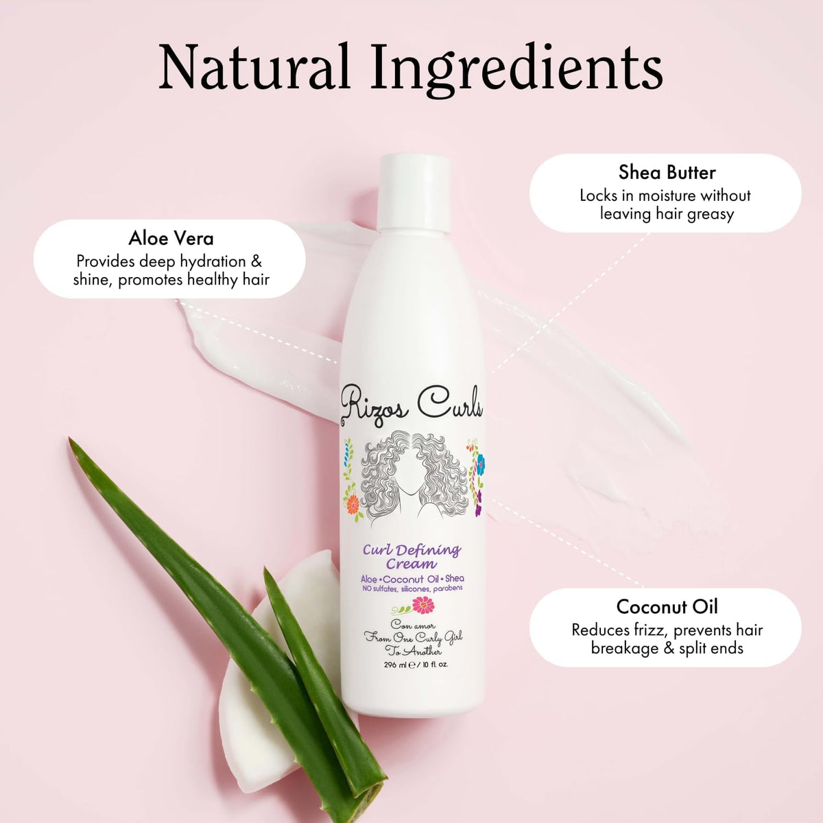 Rizos Curls Curl Defining Cream 330g with texture close-up