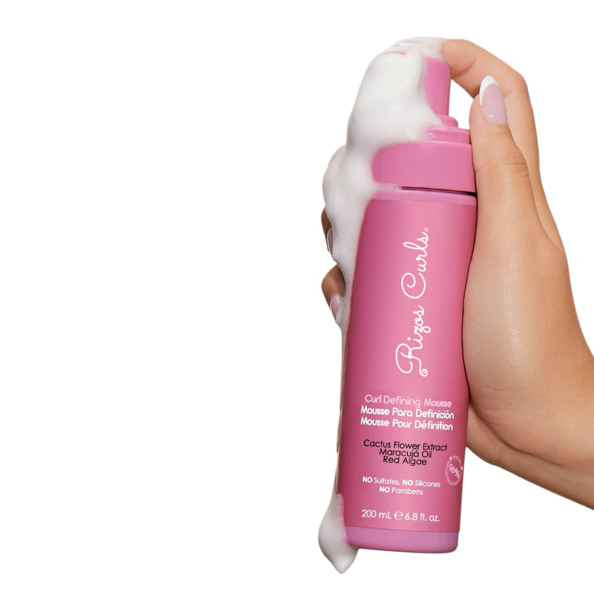 Rizos Curls Curl Defining Mousse back view with ingredient list