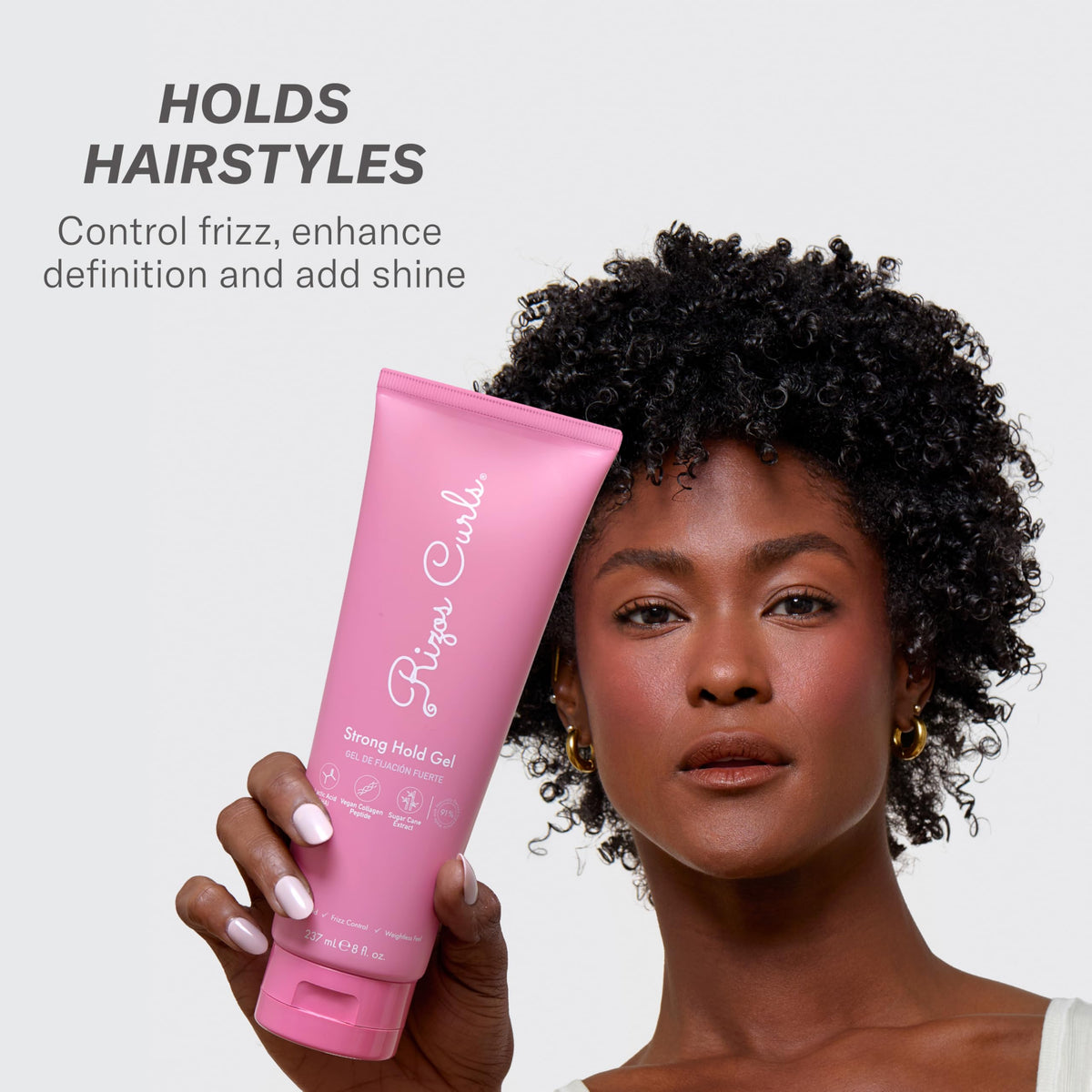 Rizos Curls Strong Hold Gel 8oz back view