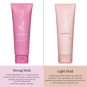 Rizos Curls Strong Hold Gel in a bathroom setting
