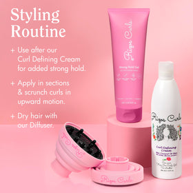 Rizos Curls Strong Hold Gel with other hair care products