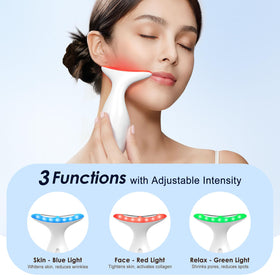 RNAIX Neck Massager showing three adjustable intensity buttons