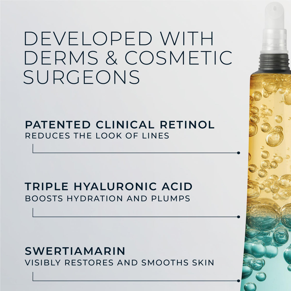 RoC Derm Correxion Fill+ Retinol Serum on a bathroom counter