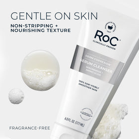 RoC Derm Correxion Serum Cleanser on bathroom counter