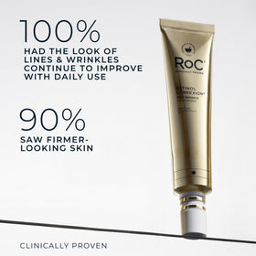 RoC moisturizer applied on skin demonstrating hydration
