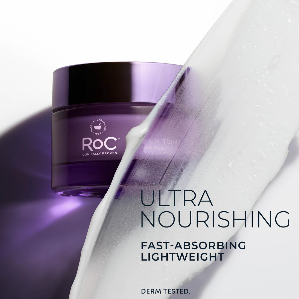 RoC Niacinamide Even Tone + Lift Night Cream with flowers