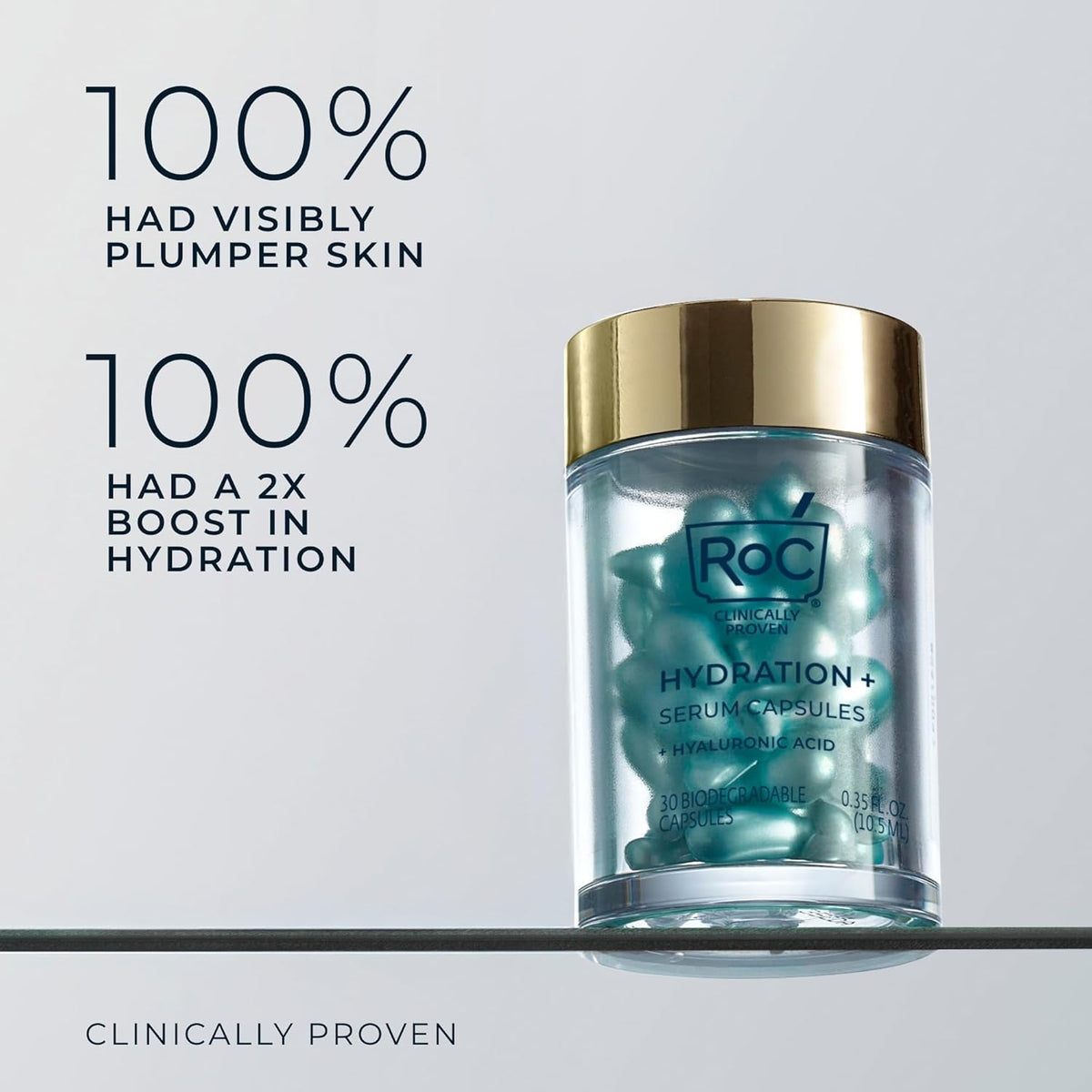 RoC Retinol Capsules displayed on a countertop