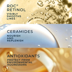 RoC Retinol Correxion Night Serum Capsules with a moisturizer