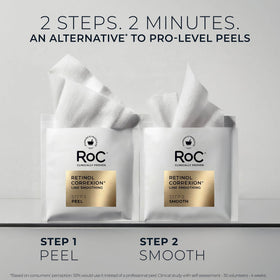 RoC Retinol Correxion Peel Pads in use on skin