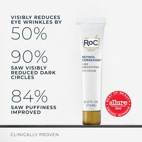 RoC Retinol Eye Cream Mini application around the eye