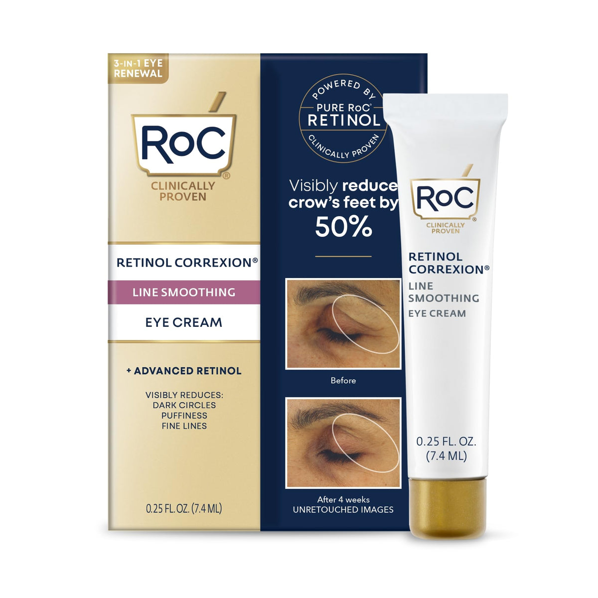 RoC Retinol Eye Cream Mini packaging and label