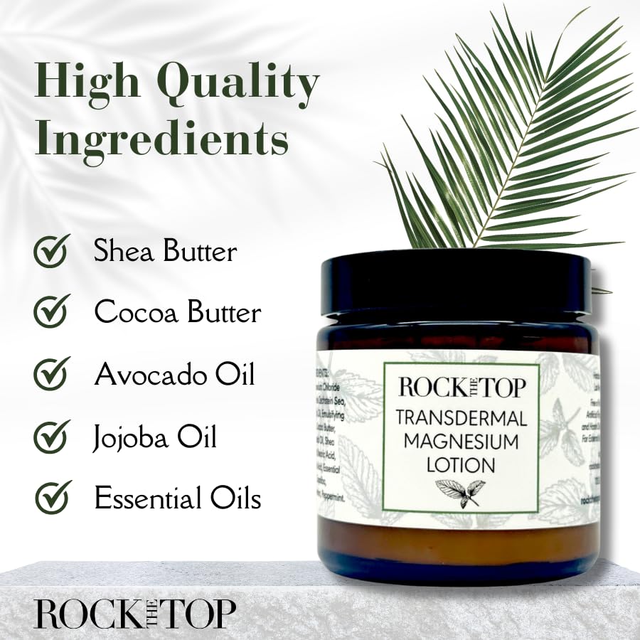 Rock the Top Magnesium Lotion application on skin
