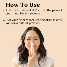 Roe Wellness SPF 50 Powder Sunscreen in a hand for application