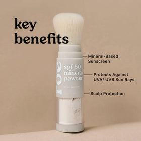 Roe Wellness SPF 50 Powder Sunscreen on a beach setting