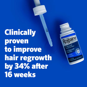 Rogaine Men's Hair Regrowth 5% Minoxidil bottle with cap