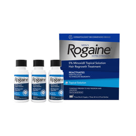 Rogaine Men's Hair Regrowth 5% Minoxidil front view of packaging