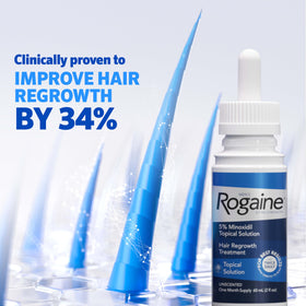 Rogaine Men's Hair Regrowth 5% Minoxidil Solution bottle with cap