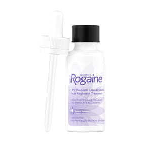 Rogaine Women's 2% Minoxidil bottle with applicator