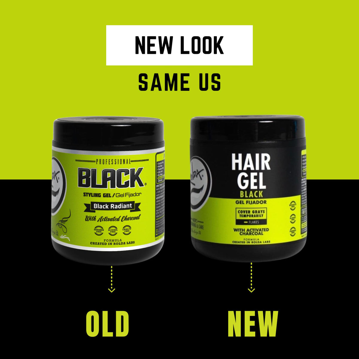 Rolda Black Hair Gel application on dark hair