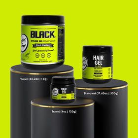 Rolda Black Hair Gel application on hair