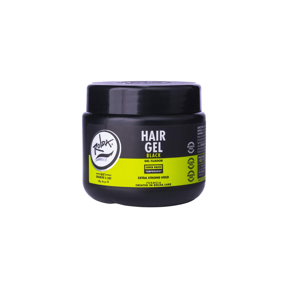 Rolda Black Hair Gel for Men 8.81 oz front view