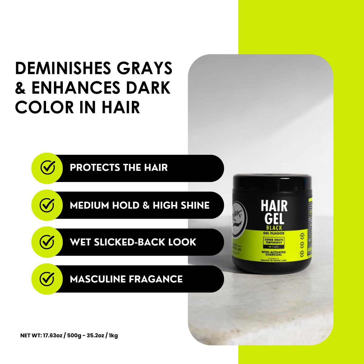 Rolda Black Hair Gel for men lifestyle use