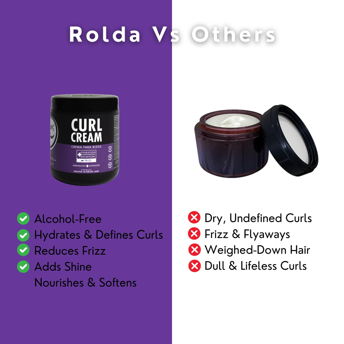 Rolda Curl Cream application on curly hair