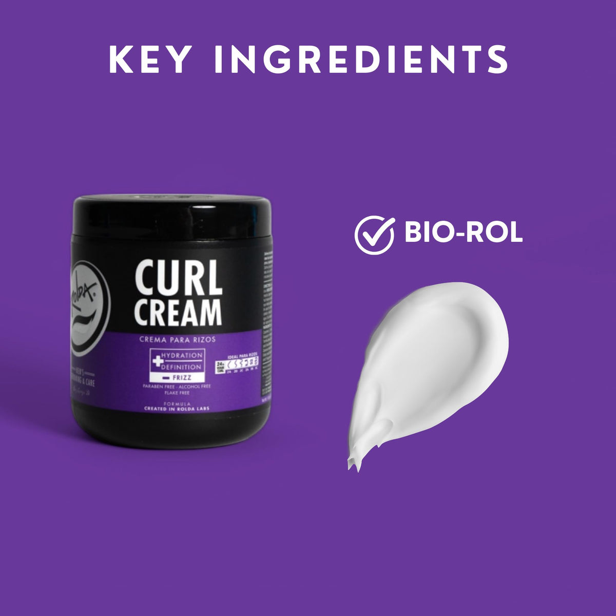 Rolda Curl Cream in a bathroom setting