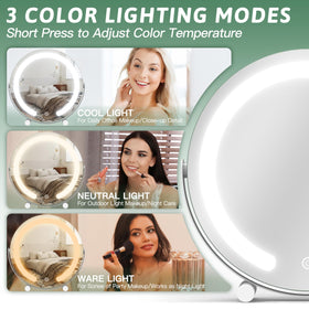ROLOVE 12 Inch LED Makeup Mirror 360 degree rotation