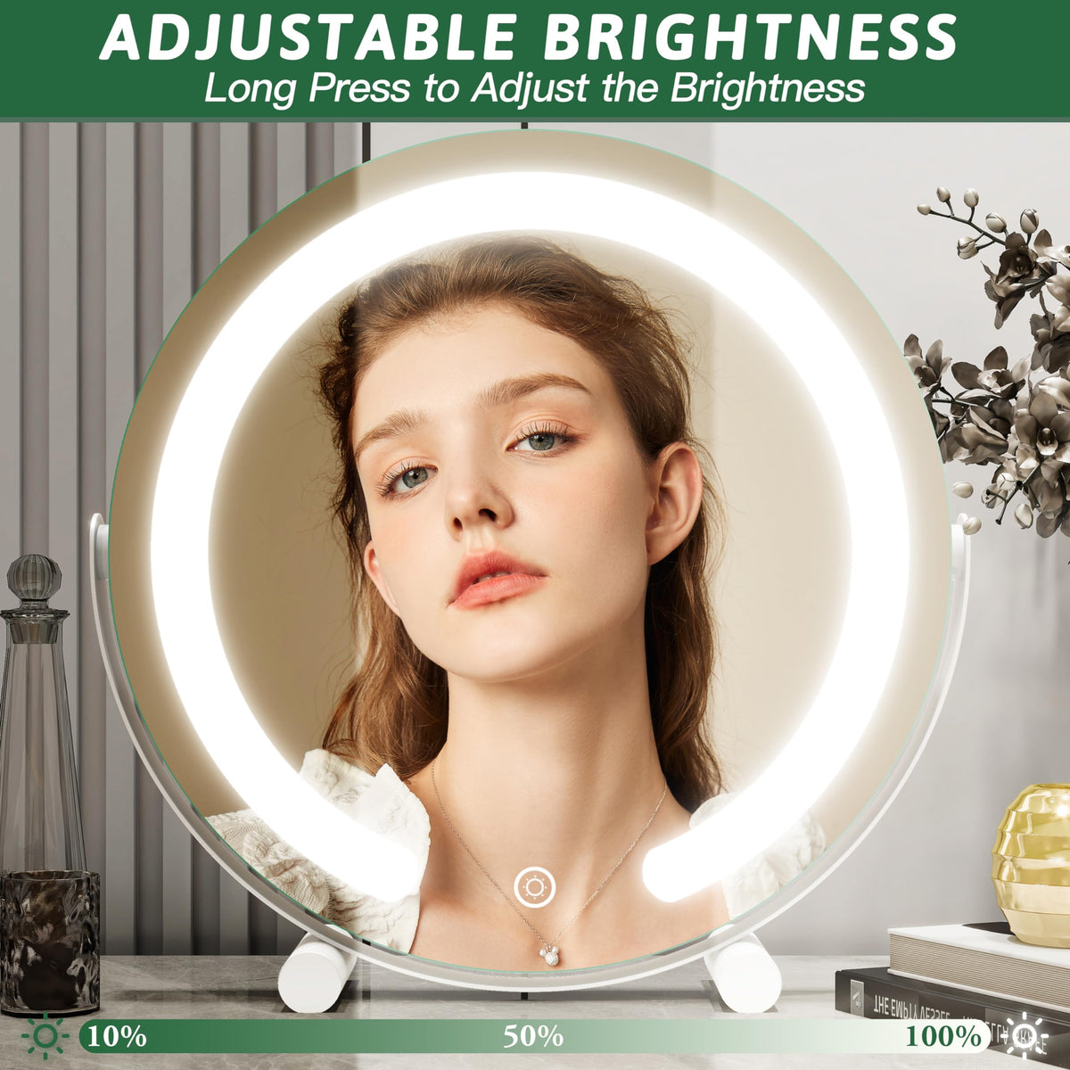 ROLOVE 12 Inch LED Makeup Mirror elegant gift-ready packaging