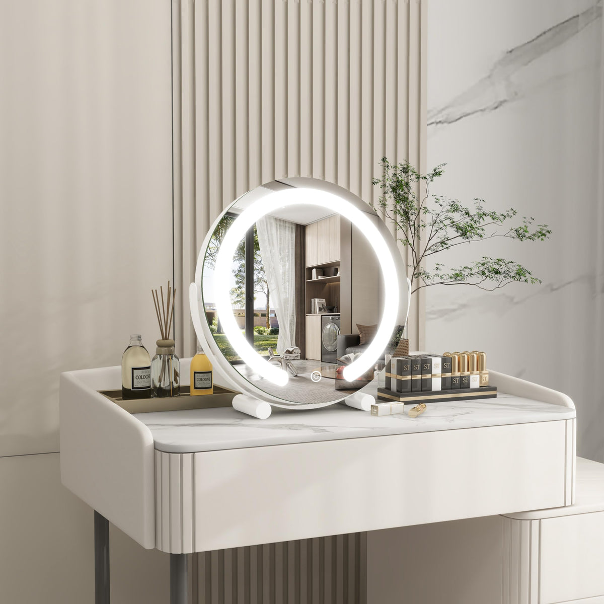 ROLOVE 12 Inch LED Makeup Mirror side view
