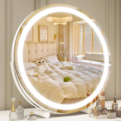 ROLOVE 18 Inch Makeup Mirror front view with LED lights